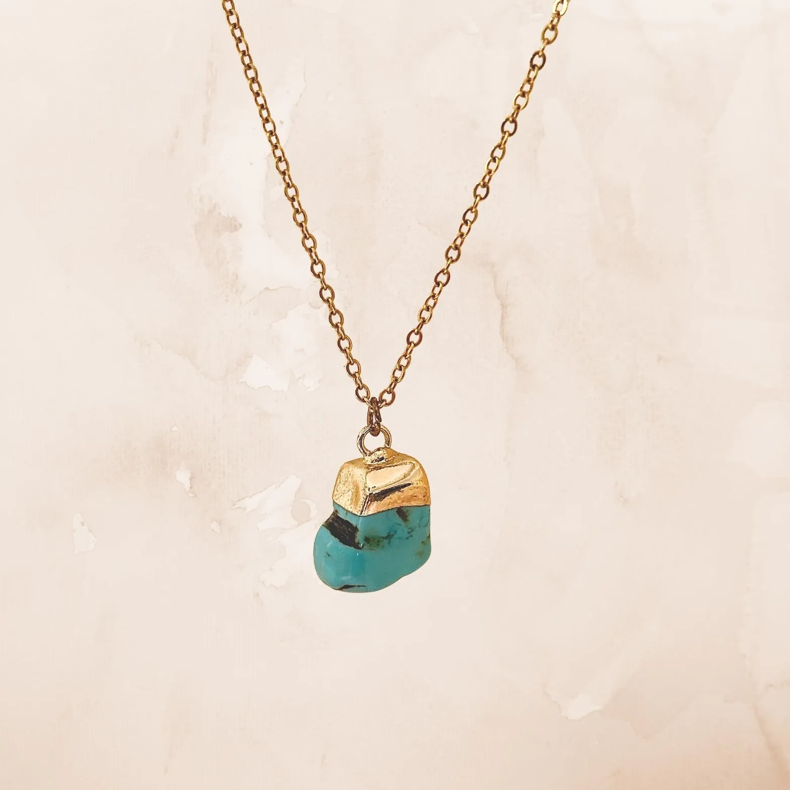 Aryenne Raw Turquoise Crystal Silver Necklace