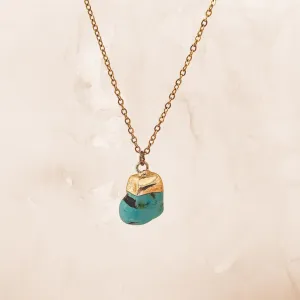 Aryenne Raw Turquoise Crystal Silver Necklace