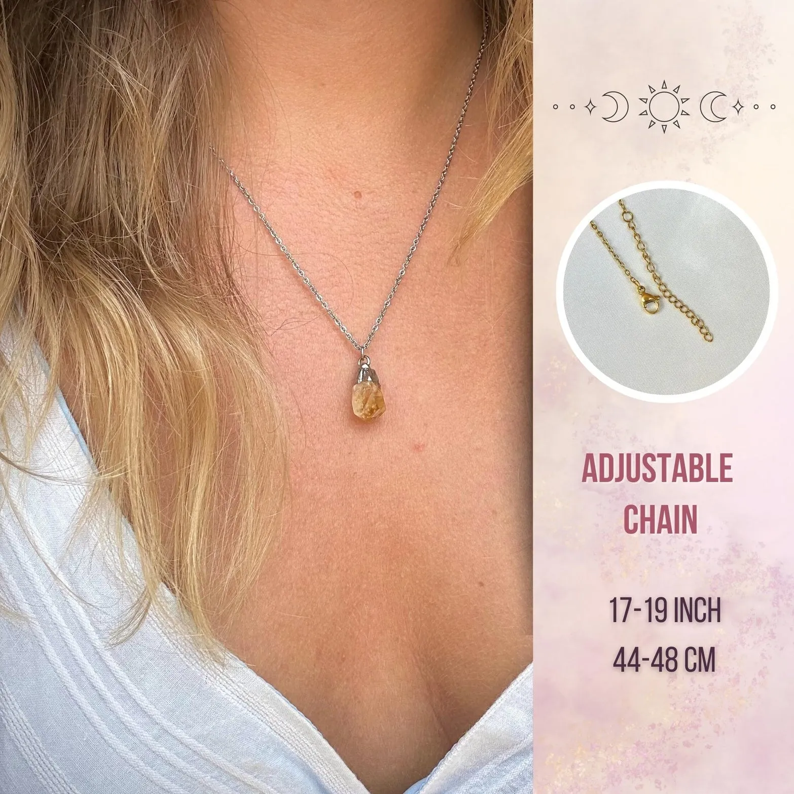 Aryenne Raw Turquoise Crystal Silver Necklace