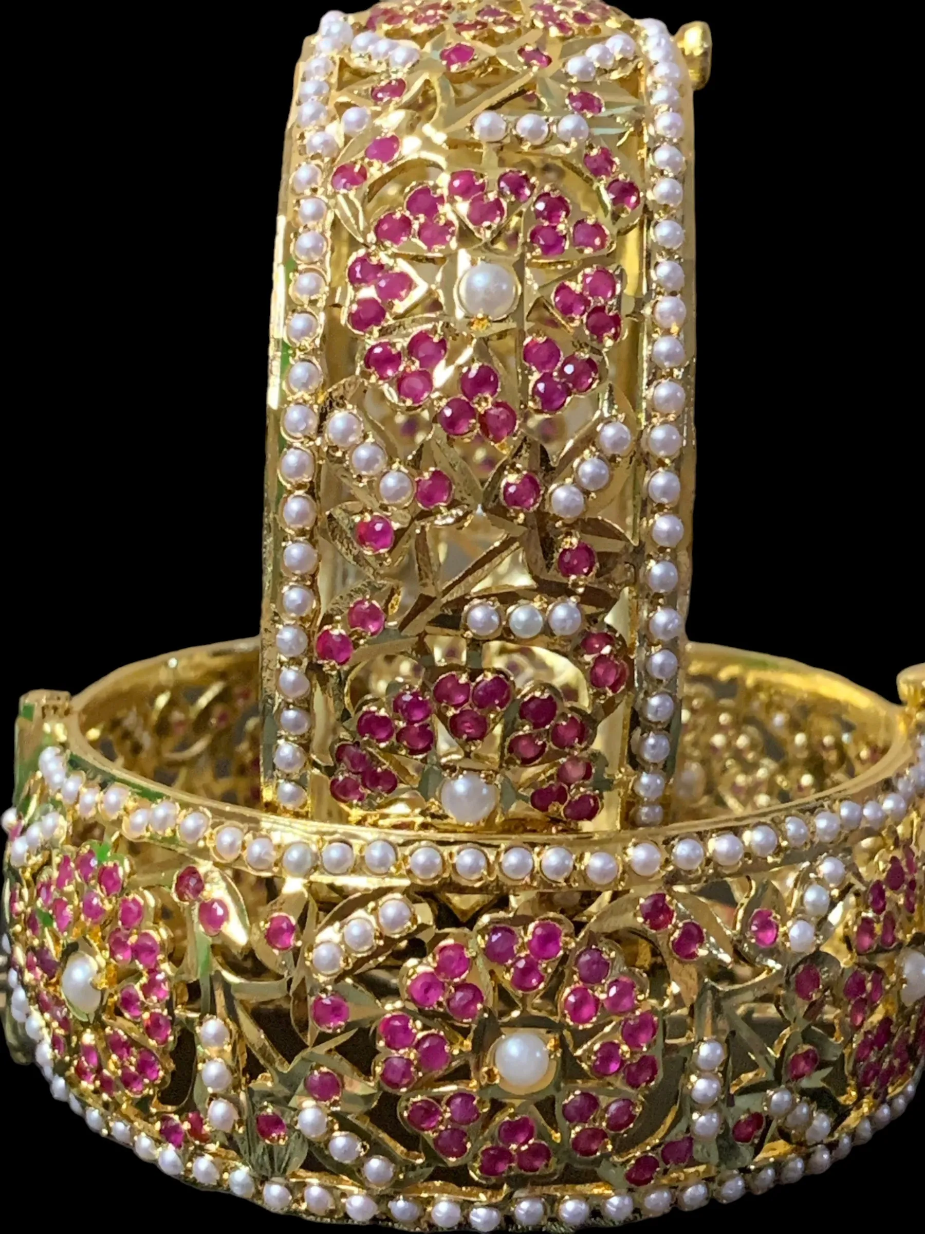 B139 Alea jadau bangles in rubies ( SHIPS IN 4 WEEKS )