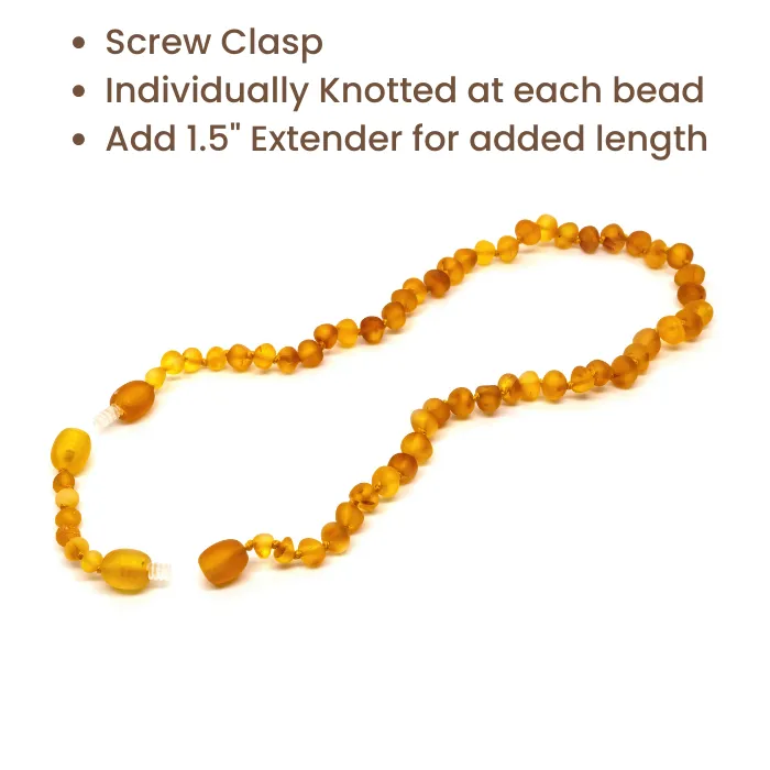 Baltic Amber Teething Necklace Raw Honey Newborn Baby 10.5 to 11 inch