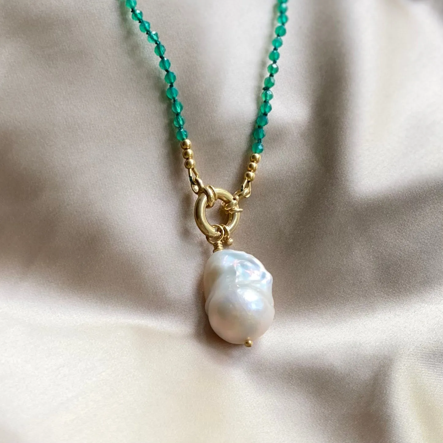 Baroque Pearl and Gemstone Beaded Necklace