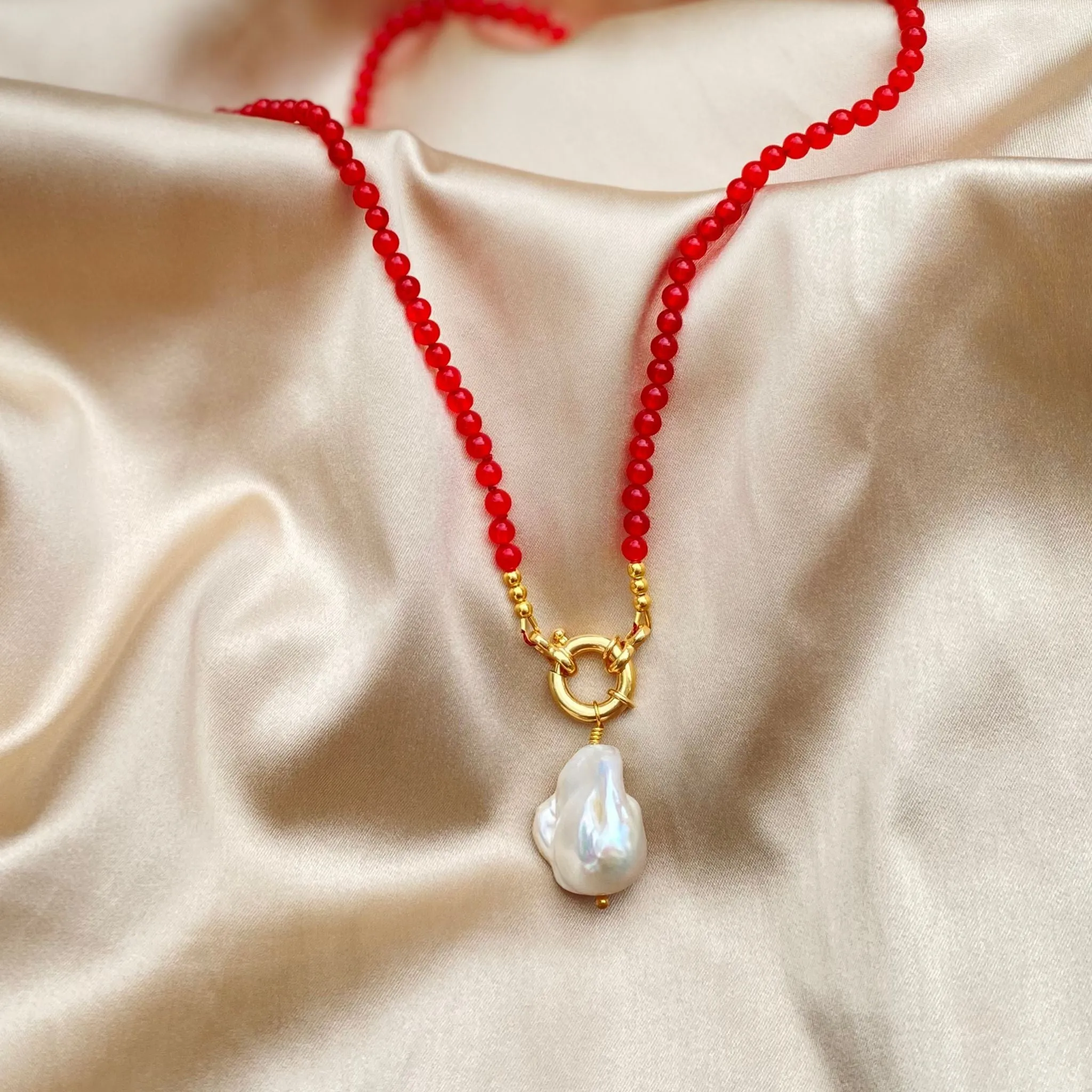 Baroque Pearl and Gemstone Beaded Necklace