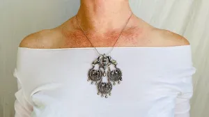 Birds Filigree Pendants Necklace. Mexico. Sterling Silver. 0379