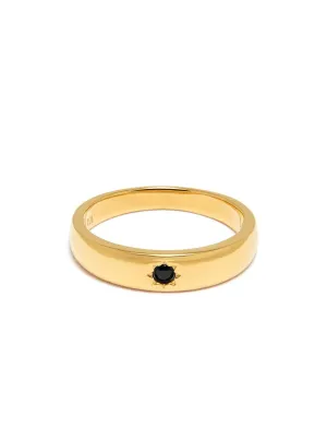 Black CZ Band Ring