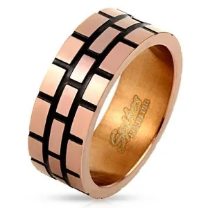 Black Lined Stainless Steel Ring
