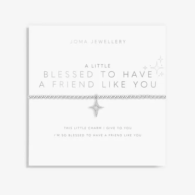 Blessed To Have A Friend Like You Silver 17.5cm Stretch Bracelet 6079
