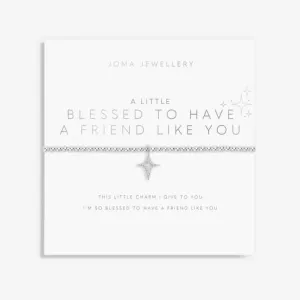 Blessed To Have A Friend Like You Silver 17.5cm Stretch Bracelet 6079