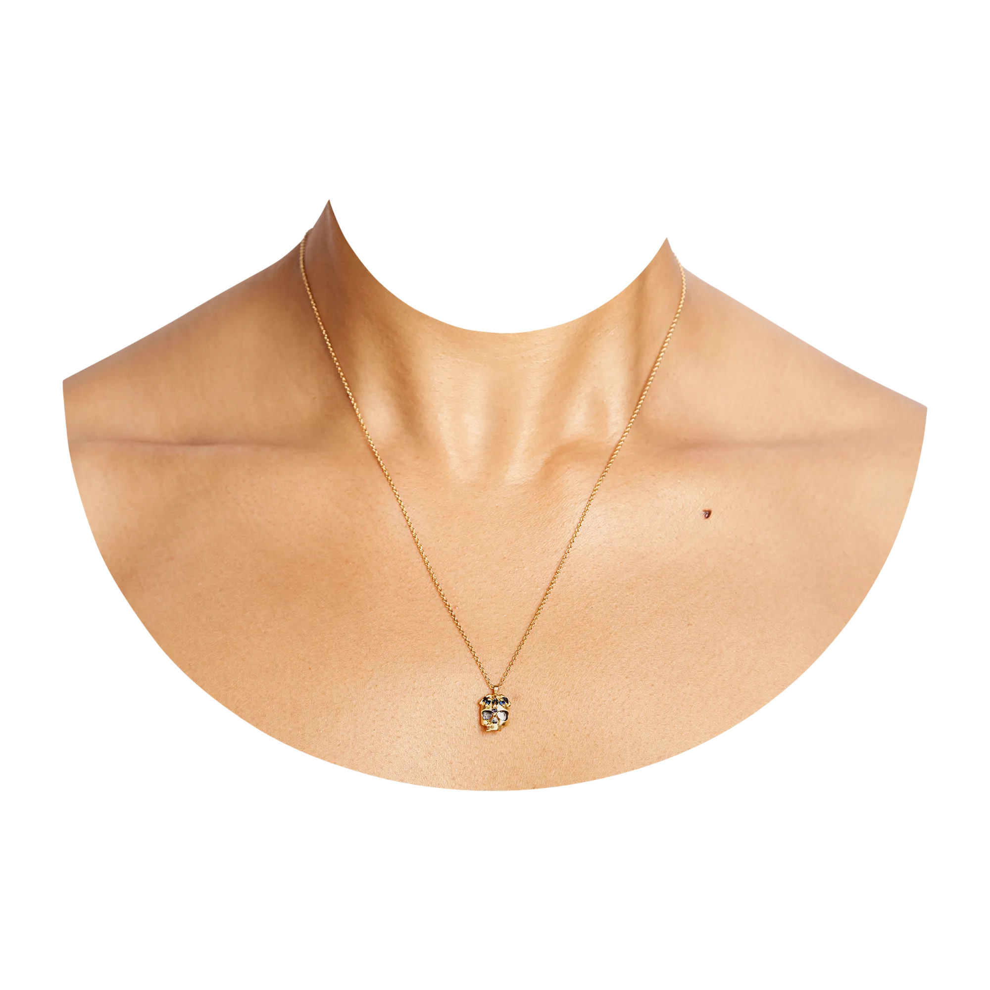 Blue Enchanted City Skull Necklace - Made to Order