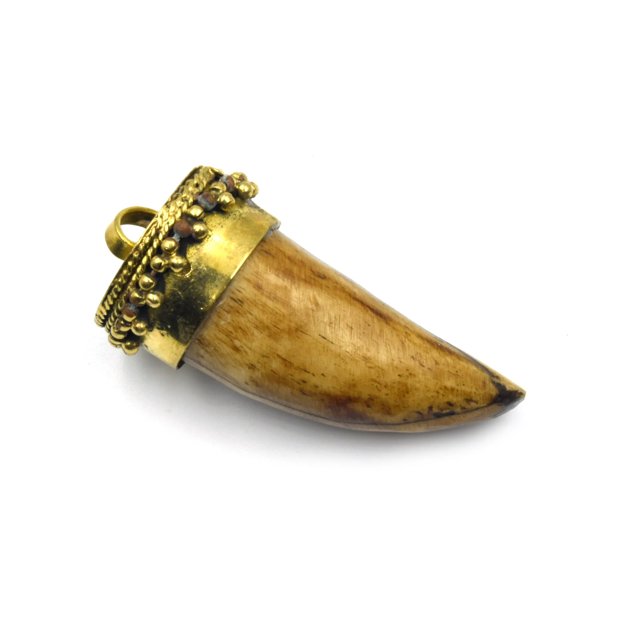 Bone Pendant | Mini Tusk/Claw Shaped Natural Ox Bone Pendant | Bone Charm | White, Brown | Multiple Sizes Available