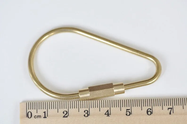 Brass Key Rings Screw Locking Carabiner Unique Keyring Maker Pick Style