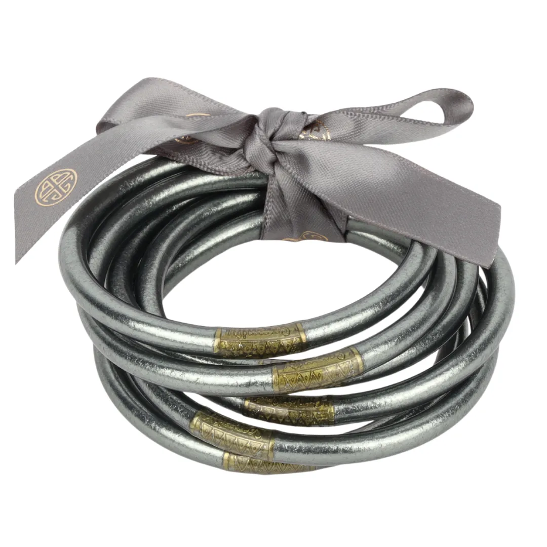 BuDhaGirl | Set of Six | All Weather Bangles in Graphite