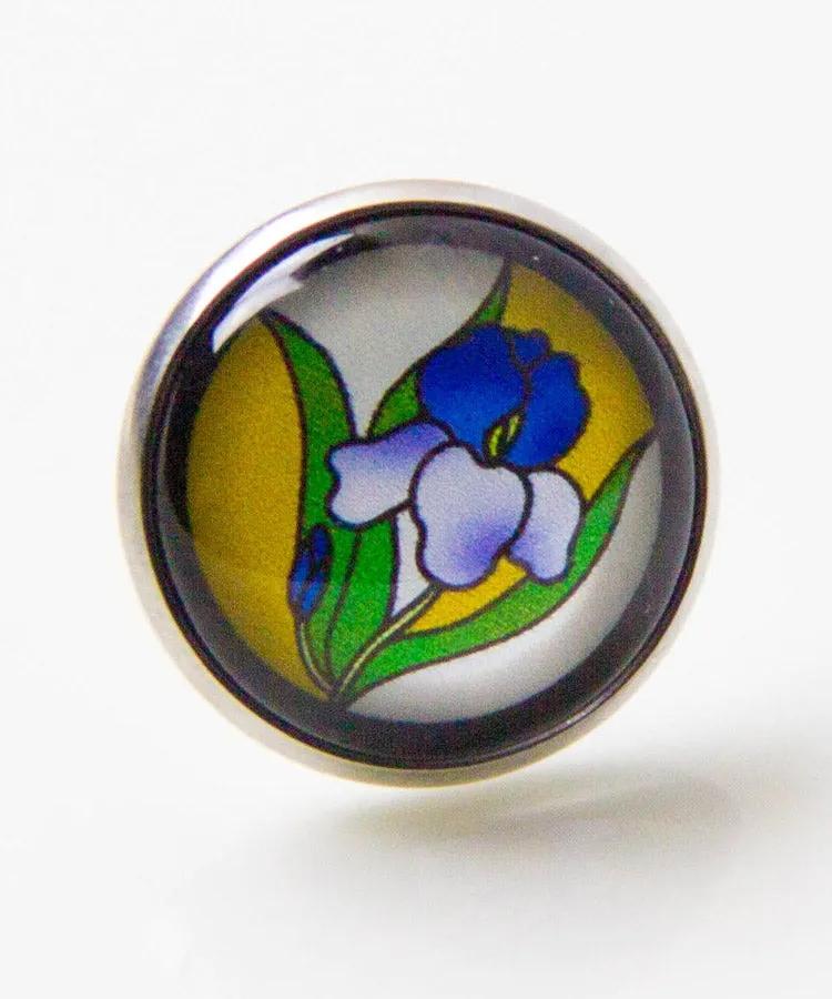 Camellia Stud Earrings / Hari Stained Glass Japanese Earrings
