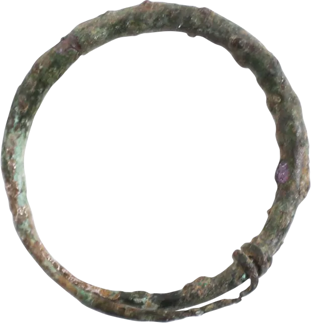 CELTIC FINGER RING, C. 500-100 BC, SIZE 2 1/2
