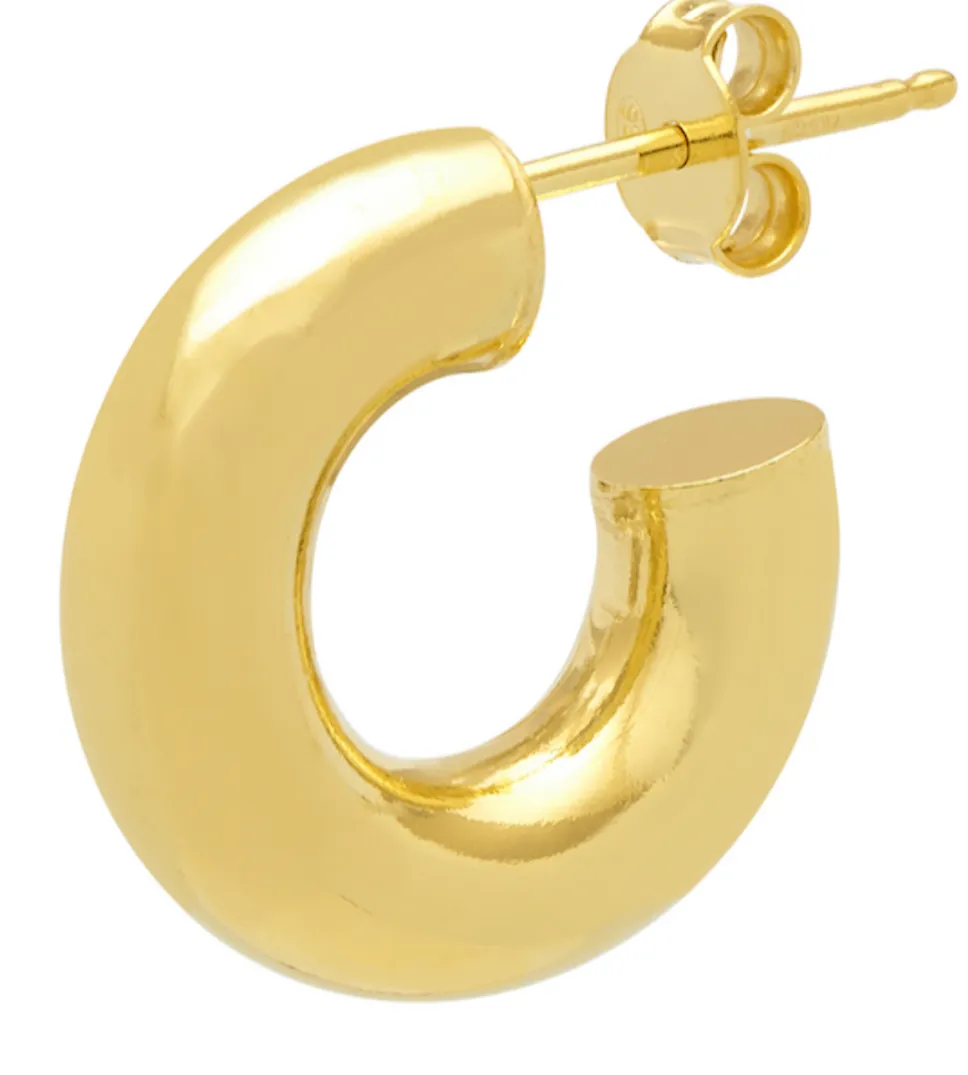 Chunky Small Gold Hoop Earrings (Butterflies)
