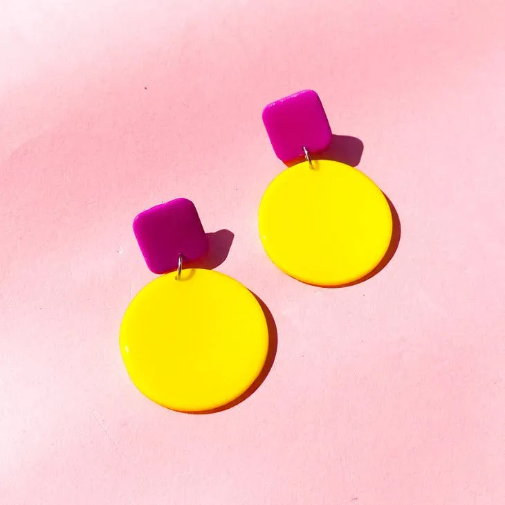 Circle Colour Block Dangles