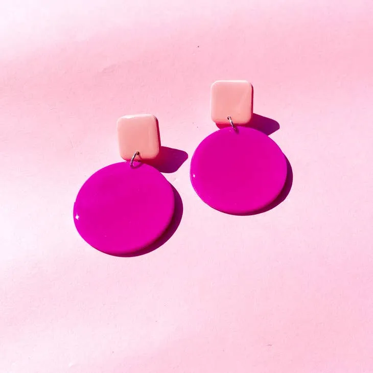 Circle Colour Block Dangles