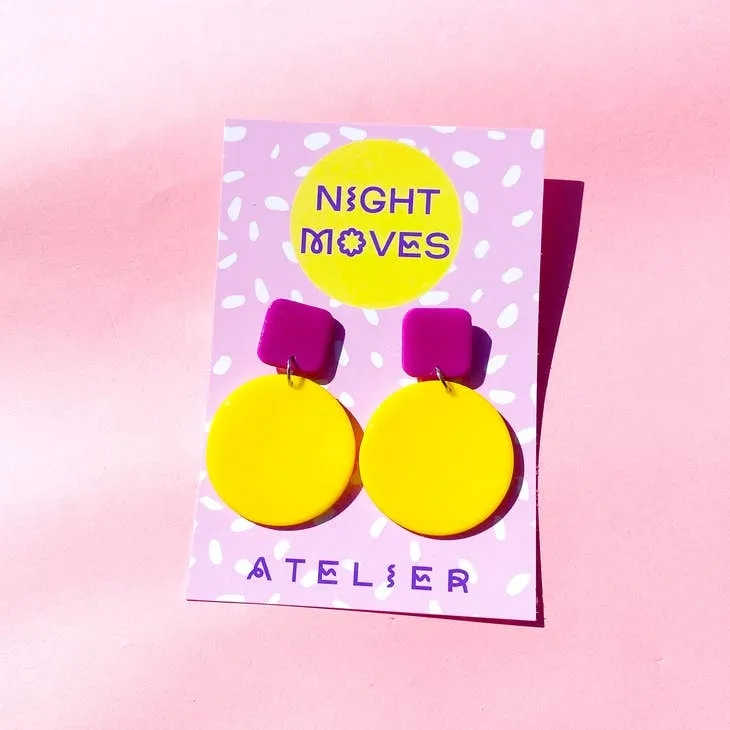 Circle Colour Block Dangles