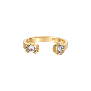 Classic Bezel Diamond Open Ring
