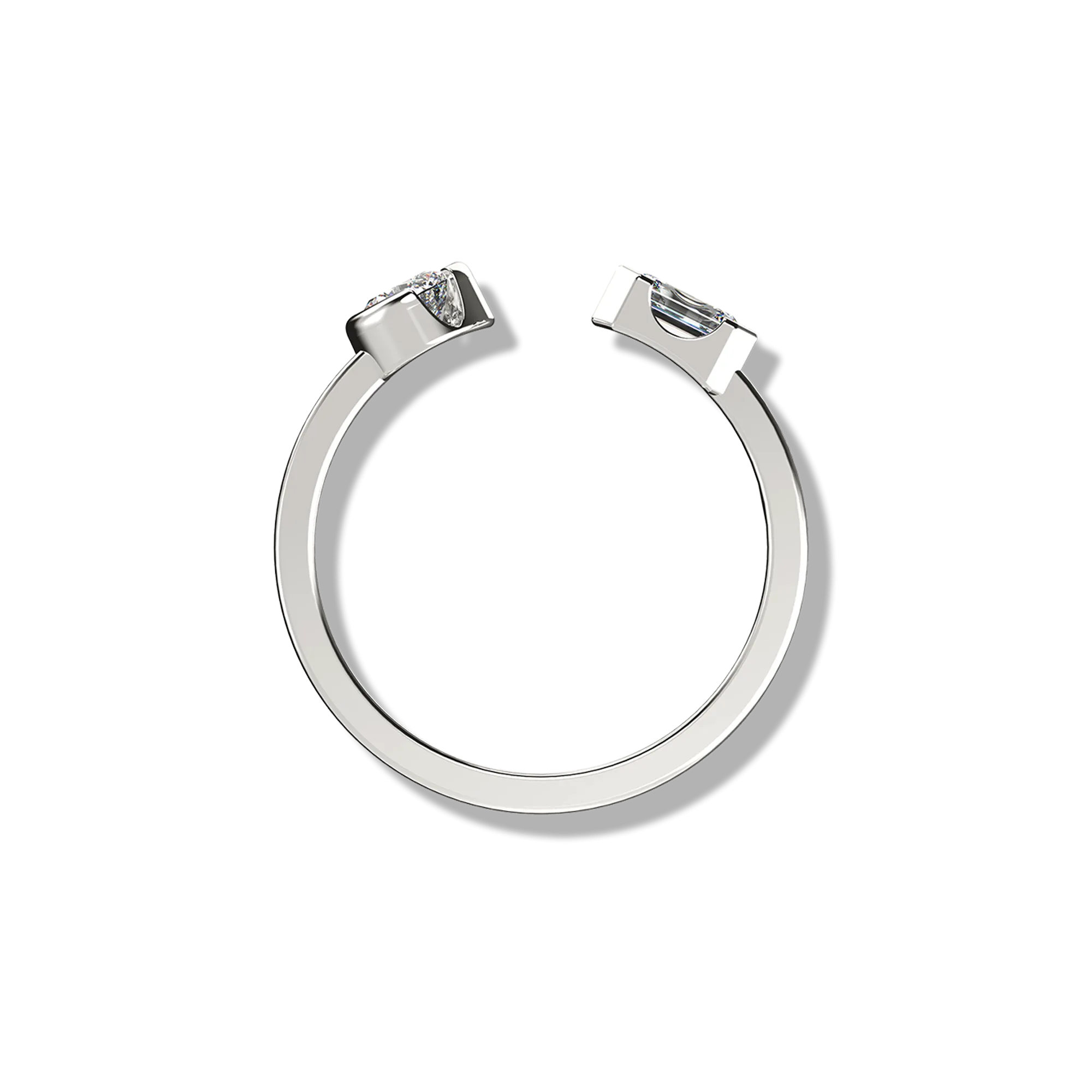 Classic Bezel Diamond Open Ring