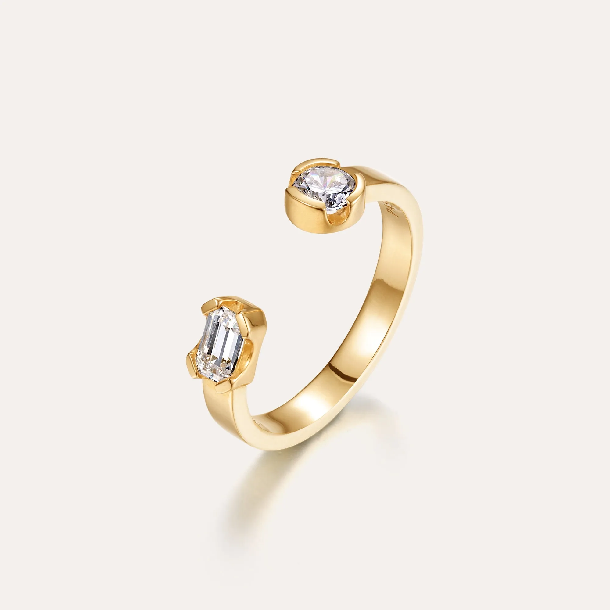 Classic Bezel Diamond Open Ring