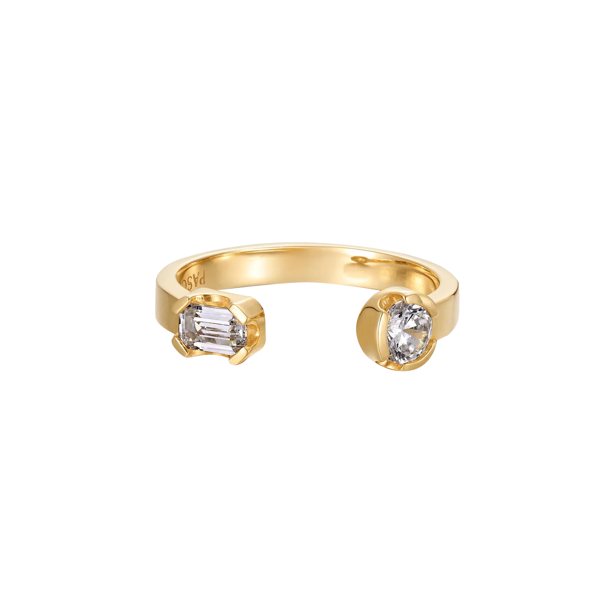 Classic Bezel Diamond Open Ring