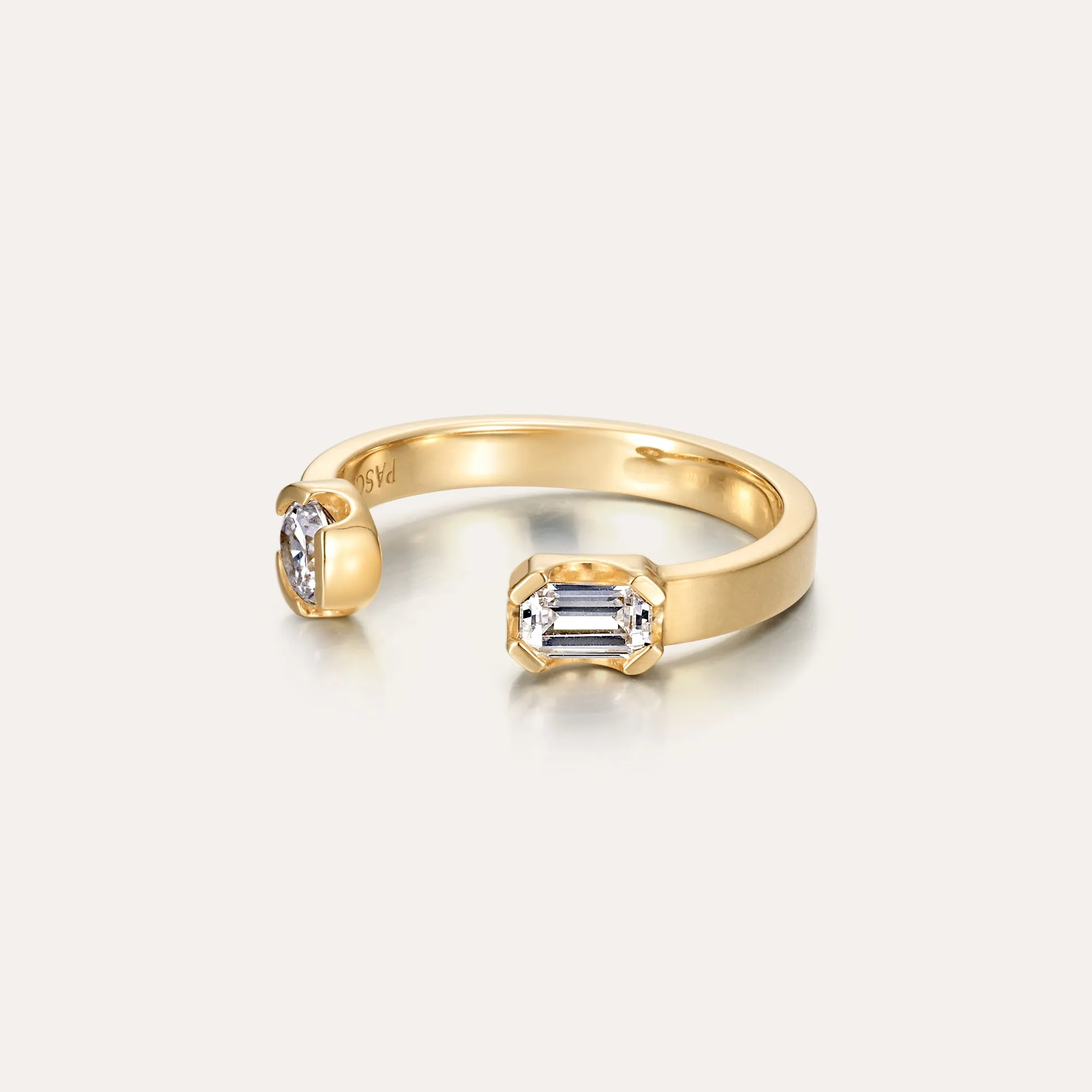 Classic Bezel Diamond Open Ring