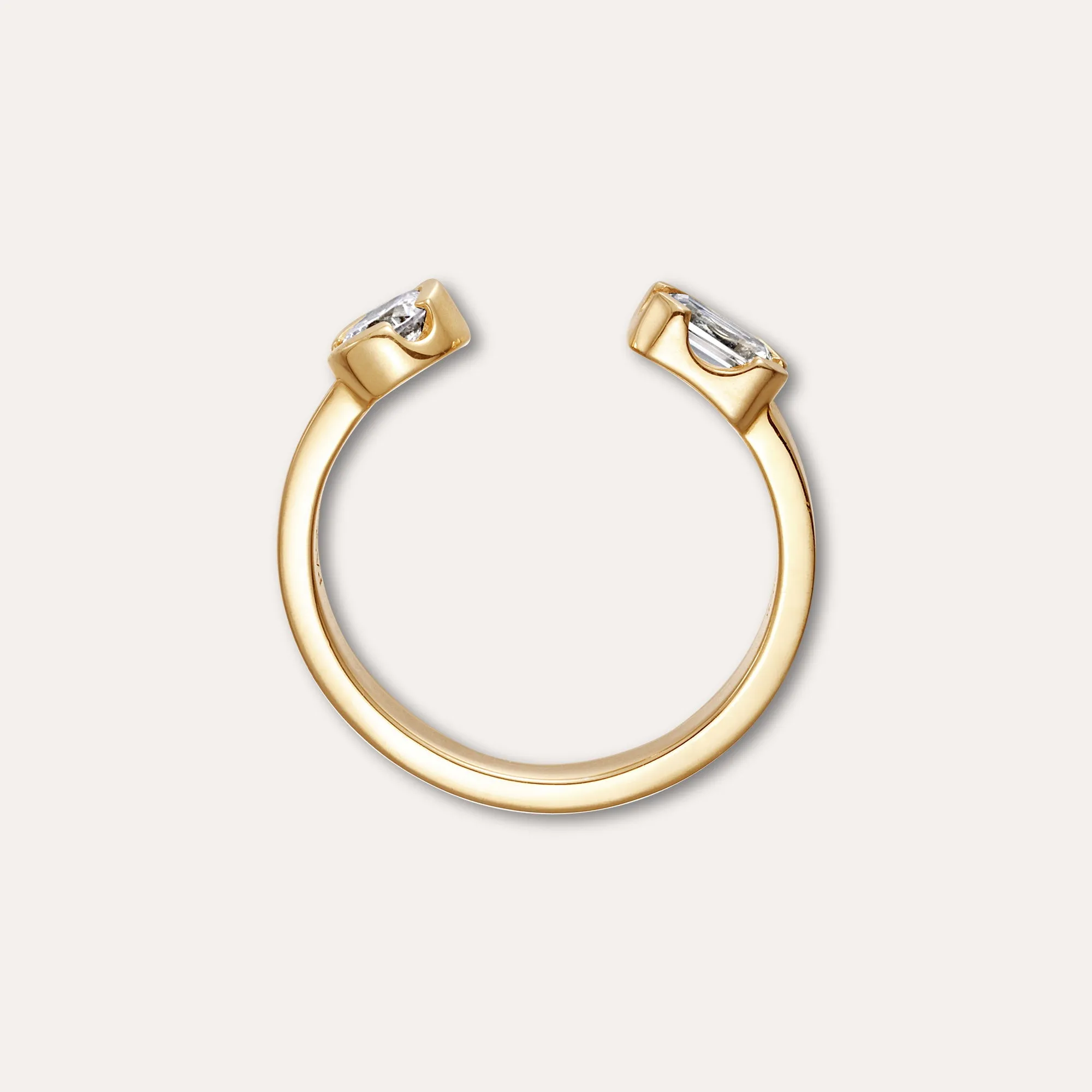 Classic Bezel Diamond Open Ring
