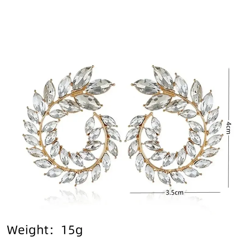 Classic Fashion Personality Shiny White Zirconia Open Round-shape Stud Earrings X2133999