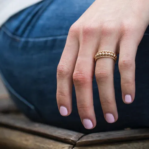 classic gold 3mm bead ring by enewton