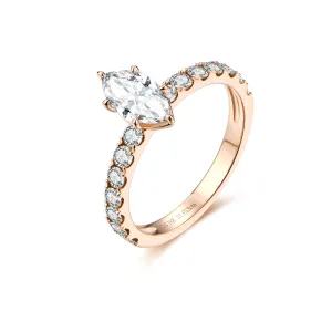 Classic Marquise and Round Diamond Ring