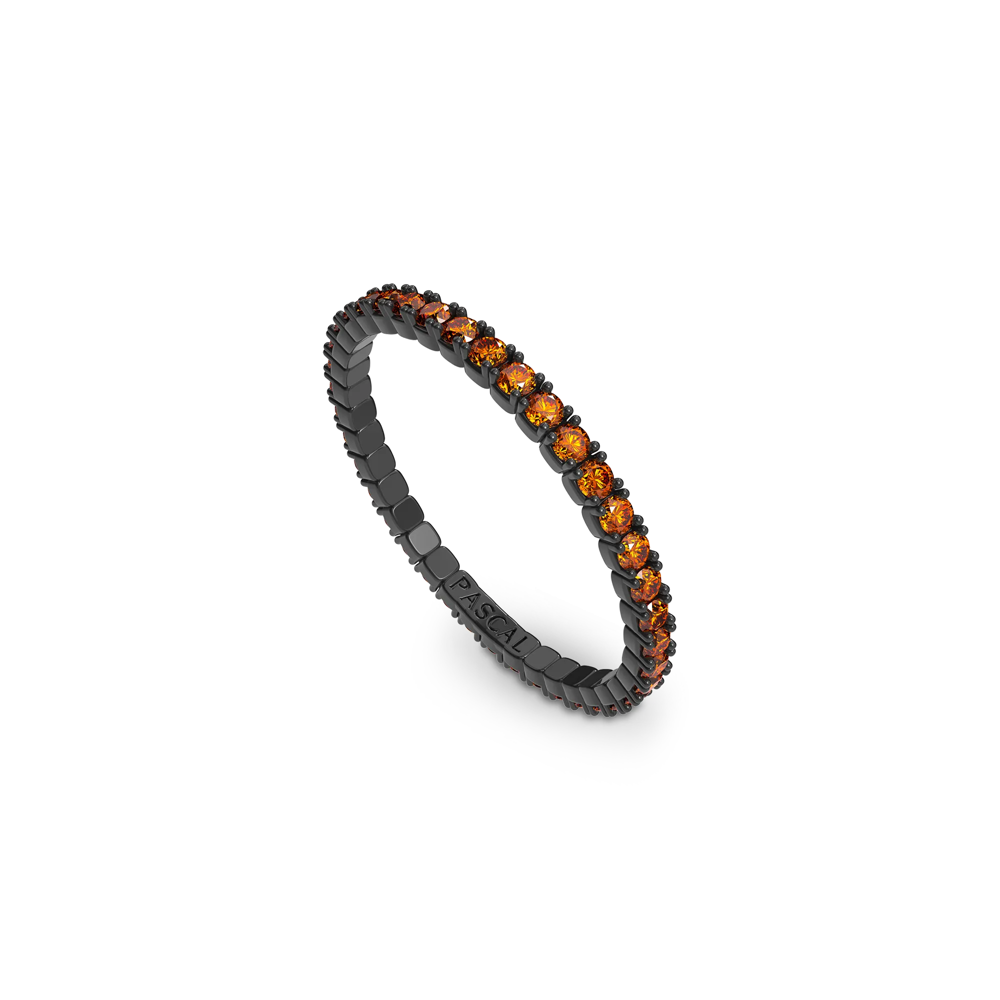 Classic Orange Gemstone Tennis Ring