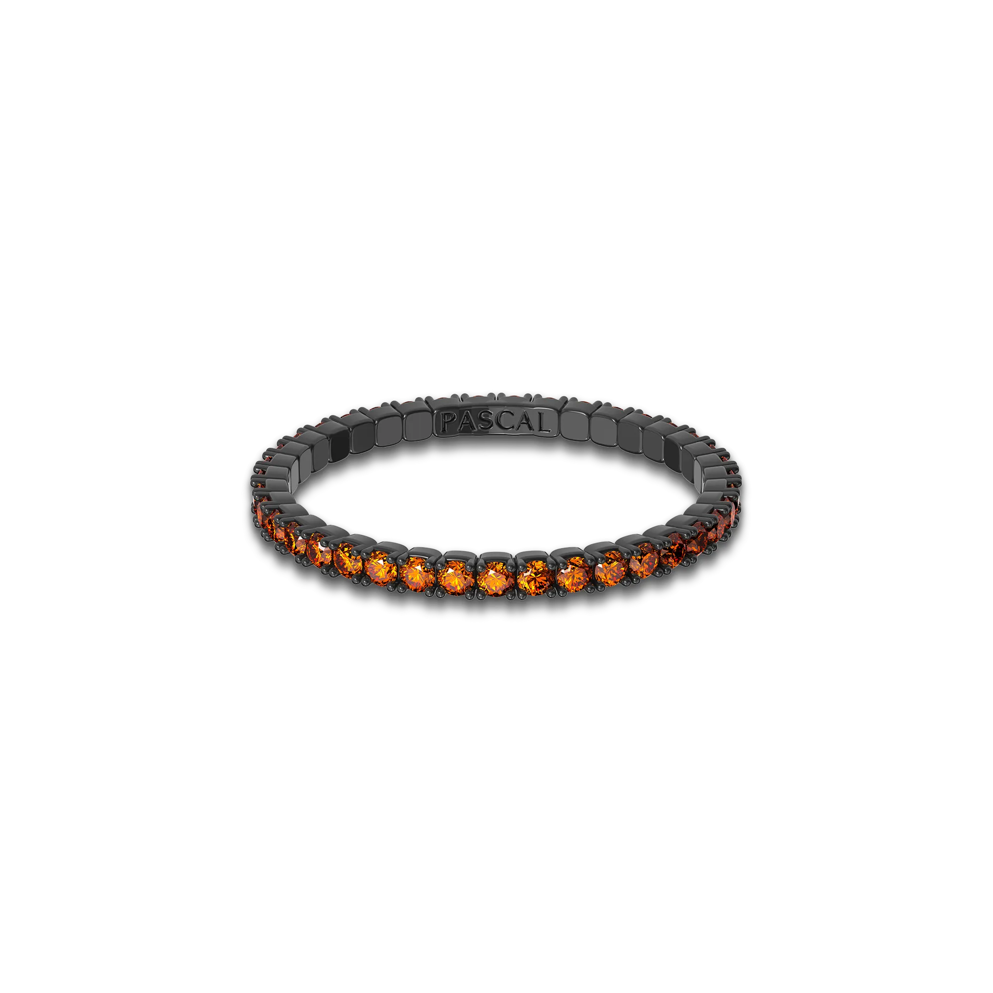 Classic Orange Gemstone Tennis Ring
