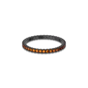 Classic Orange Gemstone Tennis Ring