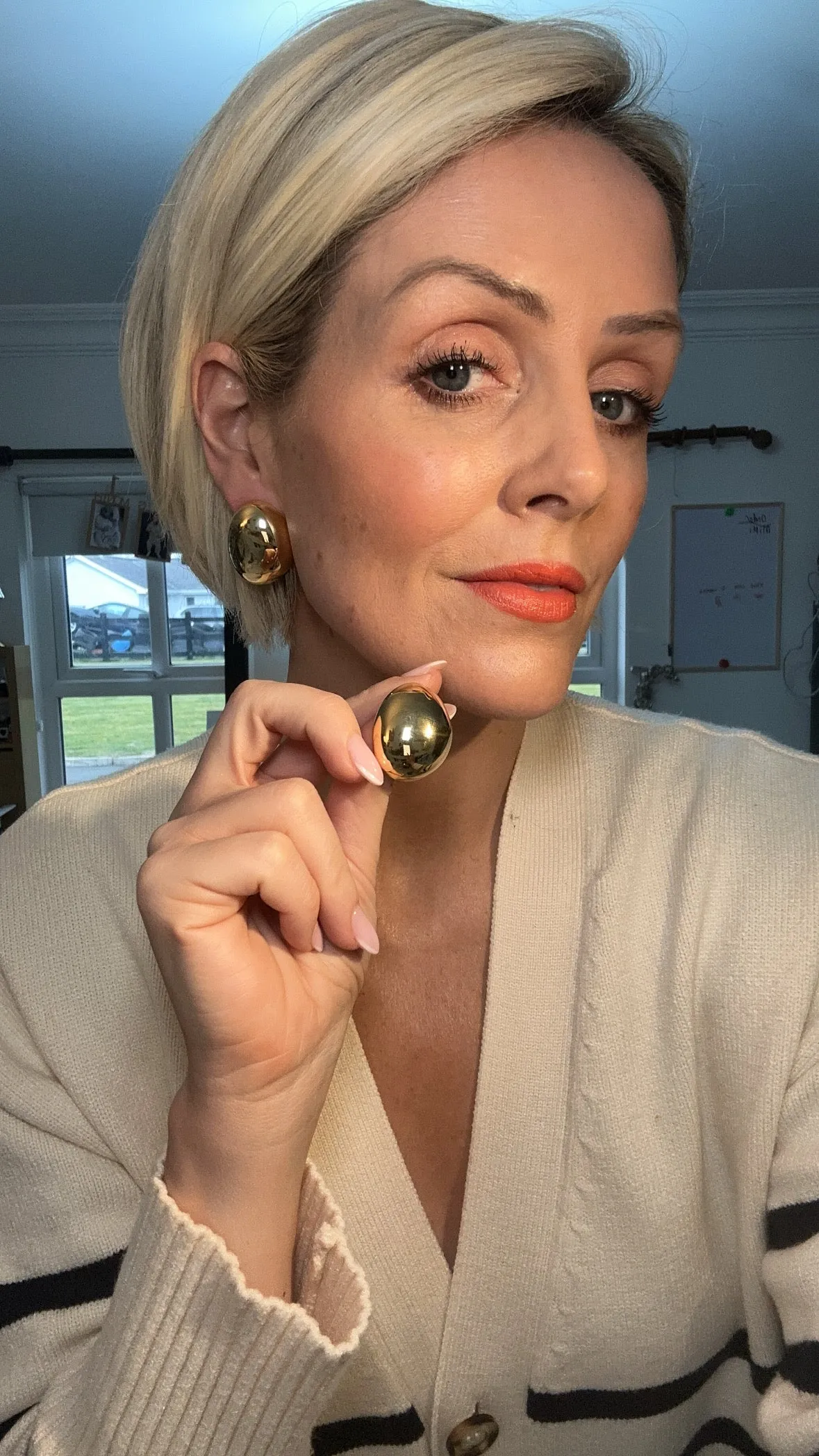 Cleo - Large Dome Gold Earring