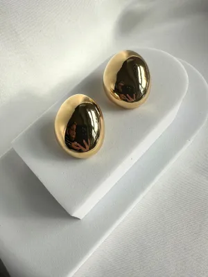 Cleo - Large Dome Gold Earring