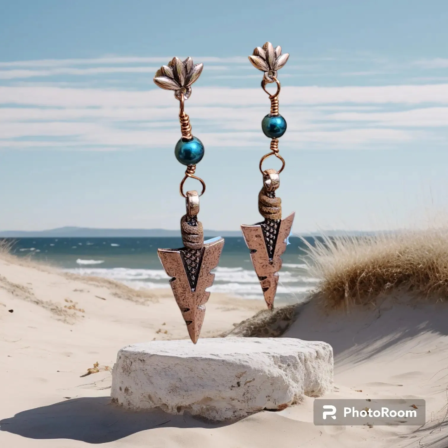 Copper Arrowhead Earrings