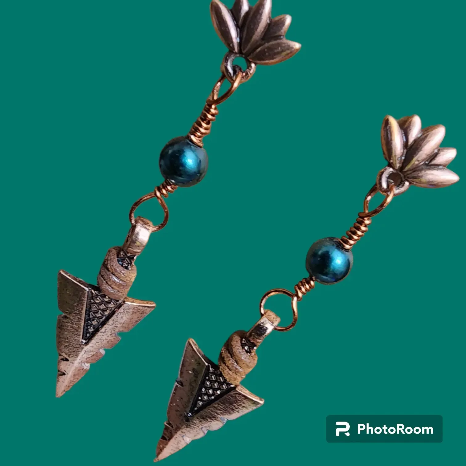 Copper Arrowhead Earrings