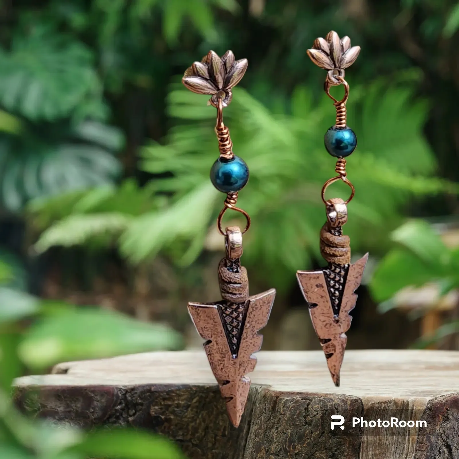 Copper Arrowhead Earrings