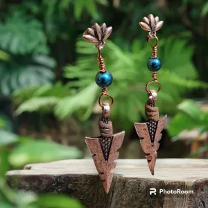 Copper Arrowhead Earrings