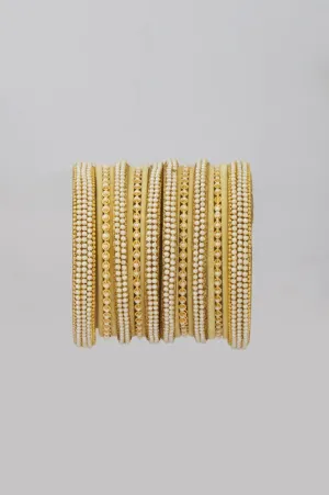 Cream Velvet Bangle Set