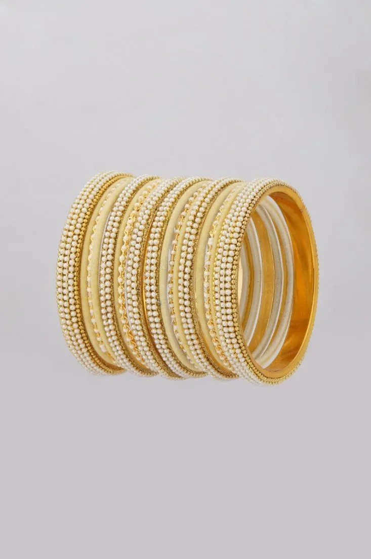 Cream Velvet Bangle Set