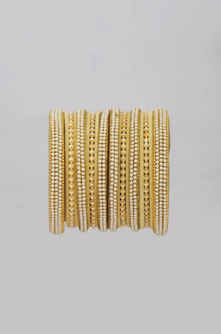 Cream Velvet Bangle Set