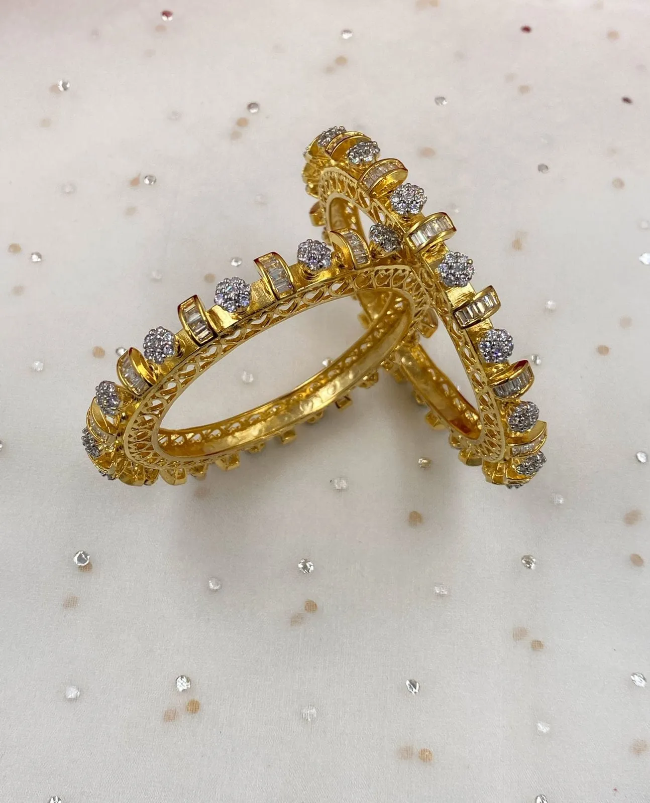 CZ Diamond Pacheli Bangles For Women By Gehna Shop