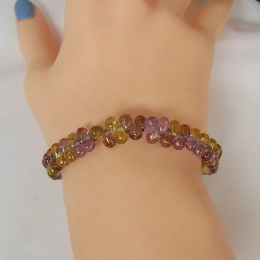 Czech Crystal Teardrop Lilac Bracelet