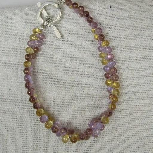 Czech Crystal Teardrop Lilac Bracelet