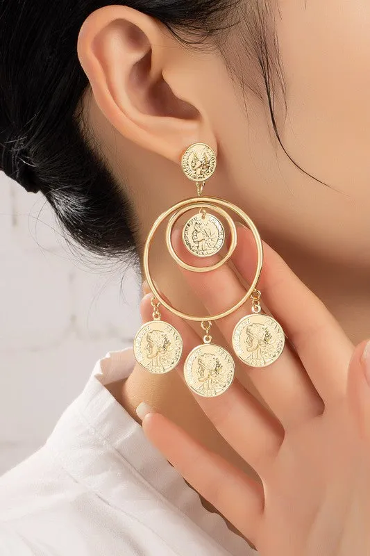 Dangle Coin Earrings