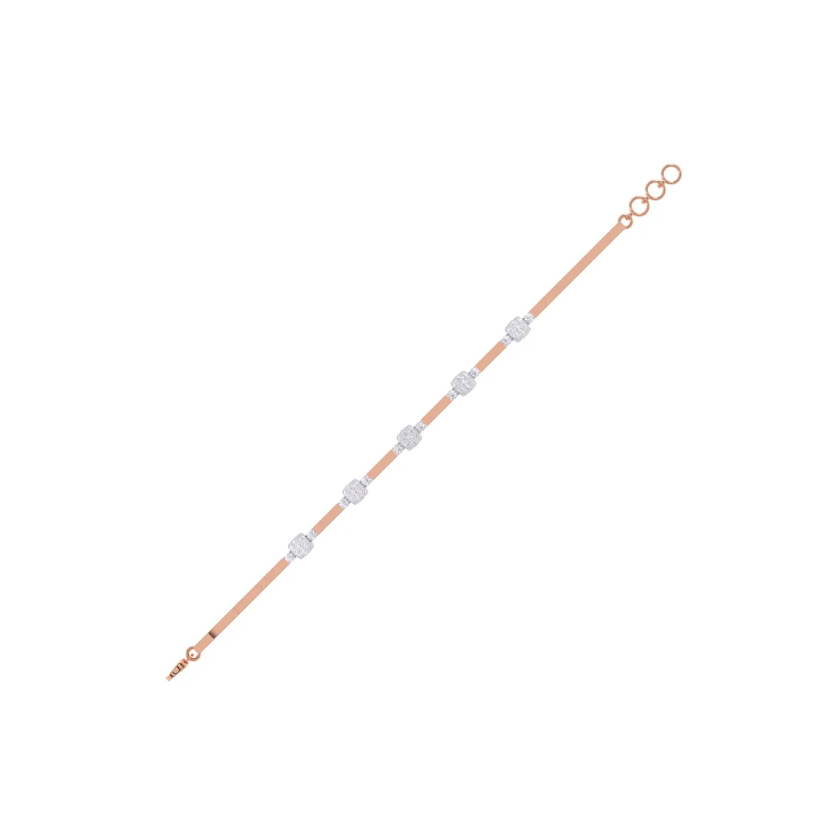 Delicate Round Distance Diamond Rose Gold Bracelet