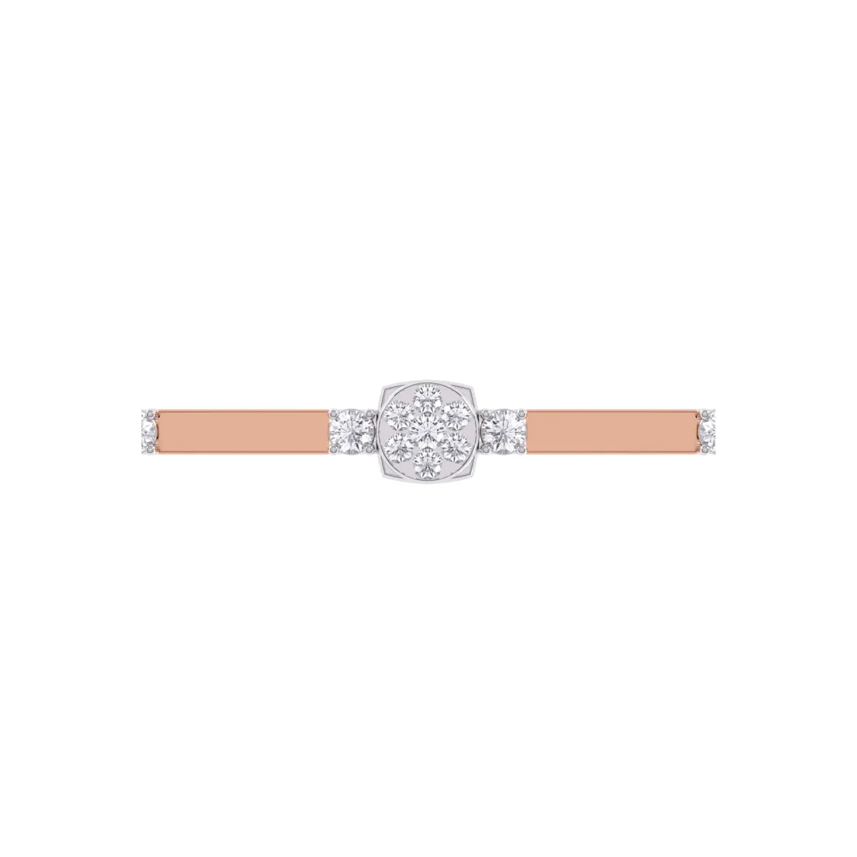 Delicate Round Distance Diamond Rose Gold Bracelet