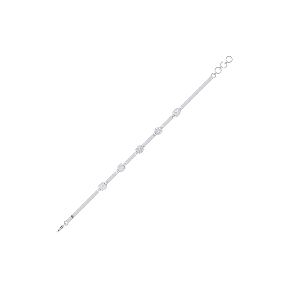 Delicate Round Distance Diamond Rose Gold Bracelet